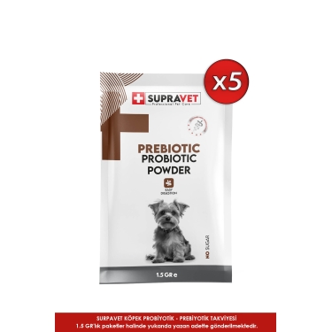 Supravet Toz Probiyotik + Prebiyotik Köpek Bağışıklık Sistemi Güçlendirici 5 ADET X 1.5 GR.