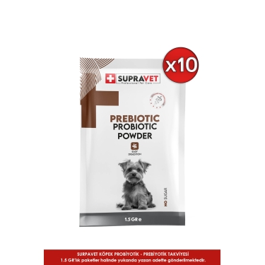 Supravet Toz Probiyotik + Prebiyotik Köpek Bağışıklık Sistemi Güçlendirici 10 ADET X 1.5 GR.